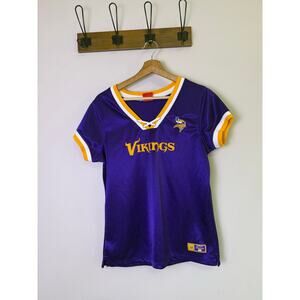 Vintage Y2K Minnesota Vikings Lace Up Jersey Top Purple NFL Women’s